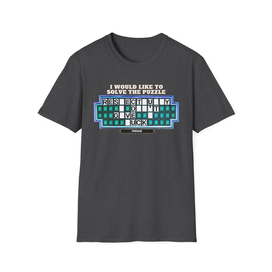 Shirt Puzzle Board — "Respectfully, I Don't Give a F*ck" Retro Game Show Tee