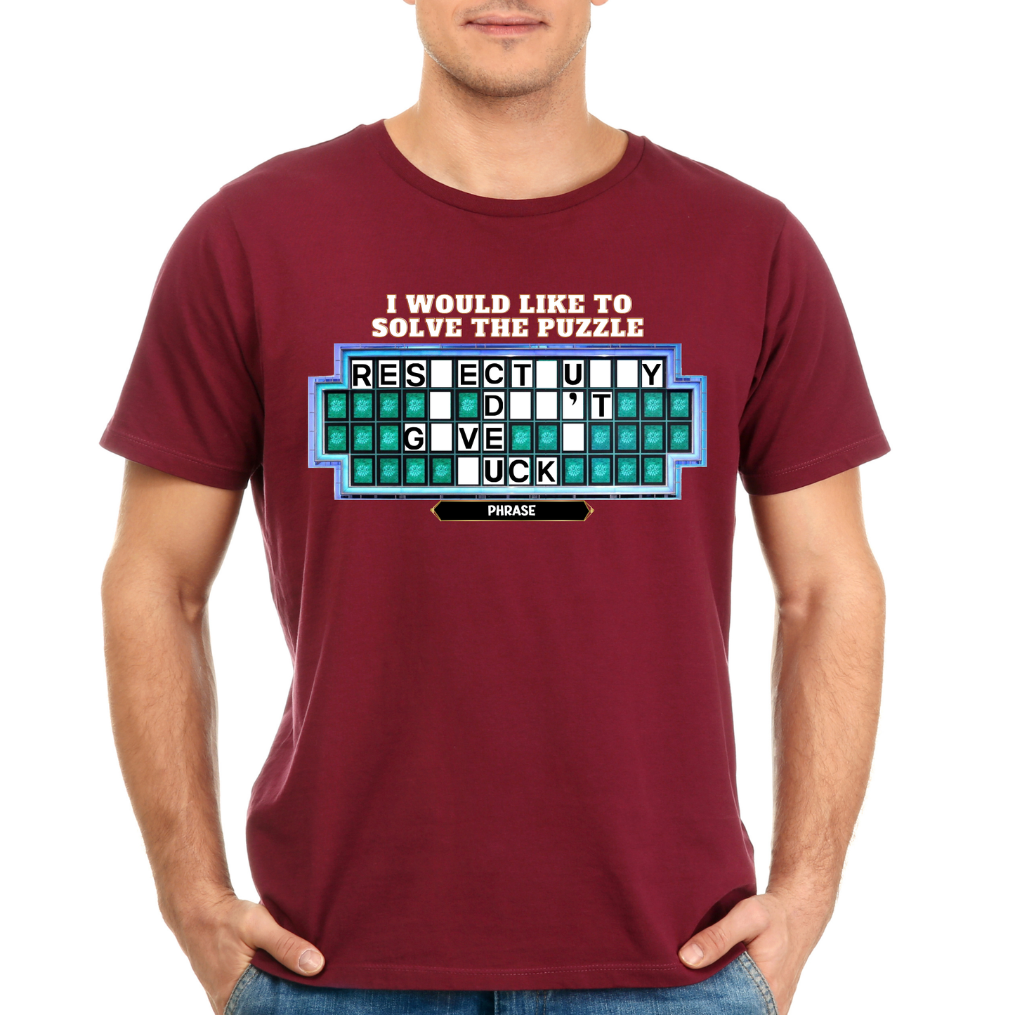 Shirt Puzzle Board — "Respectfully, I Don't Give a F*ck" Retro Game Show Tee