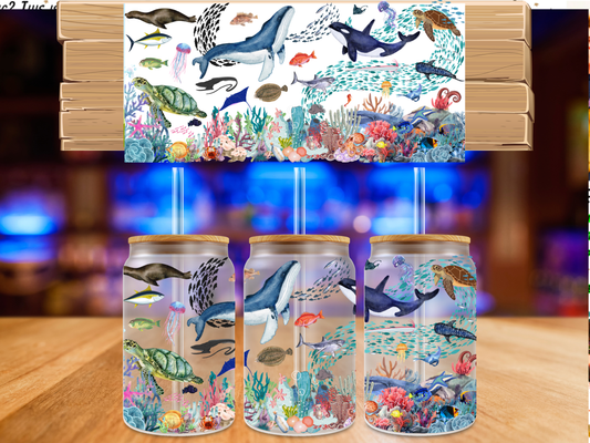 UV DTF 40 oz Sea Animals