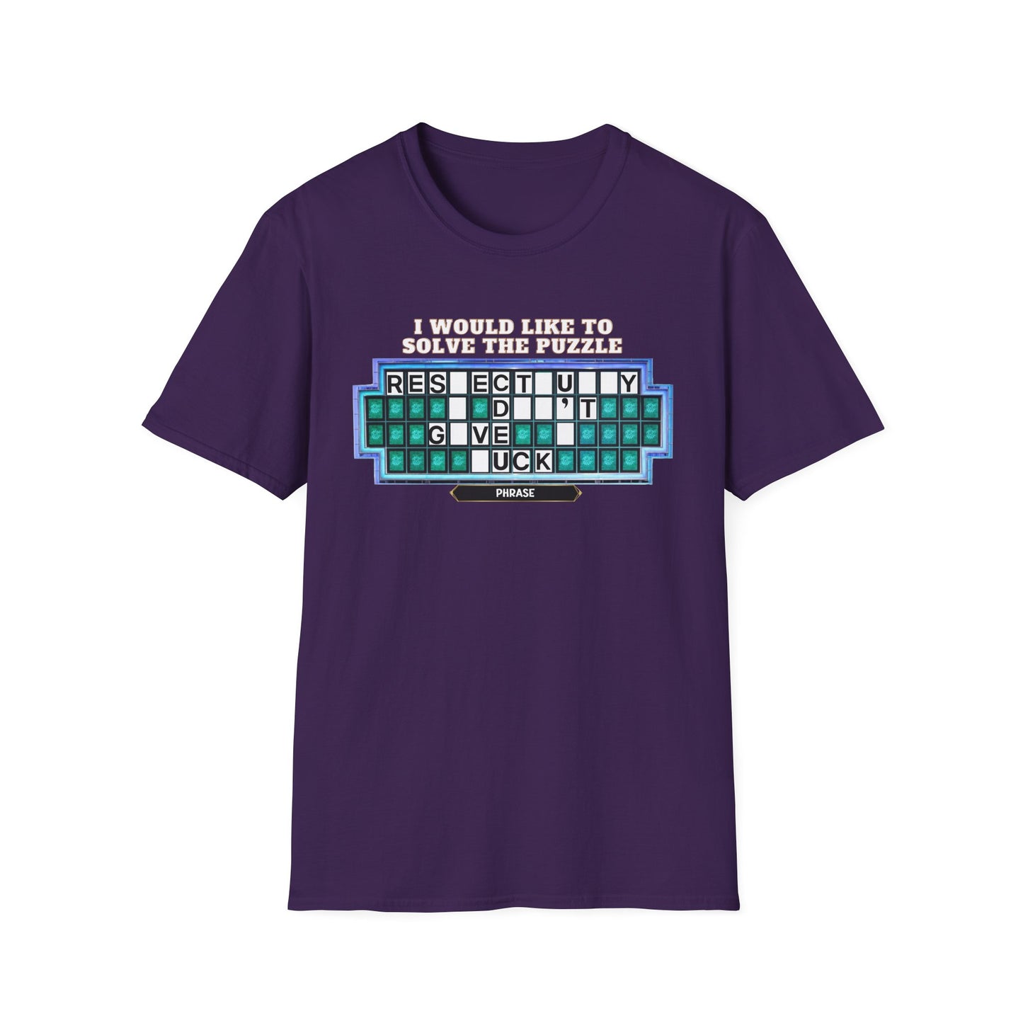 Shirt Puzzle Board — "Respectfully, I Don't Give a F*ck" Retro Game Show Tee