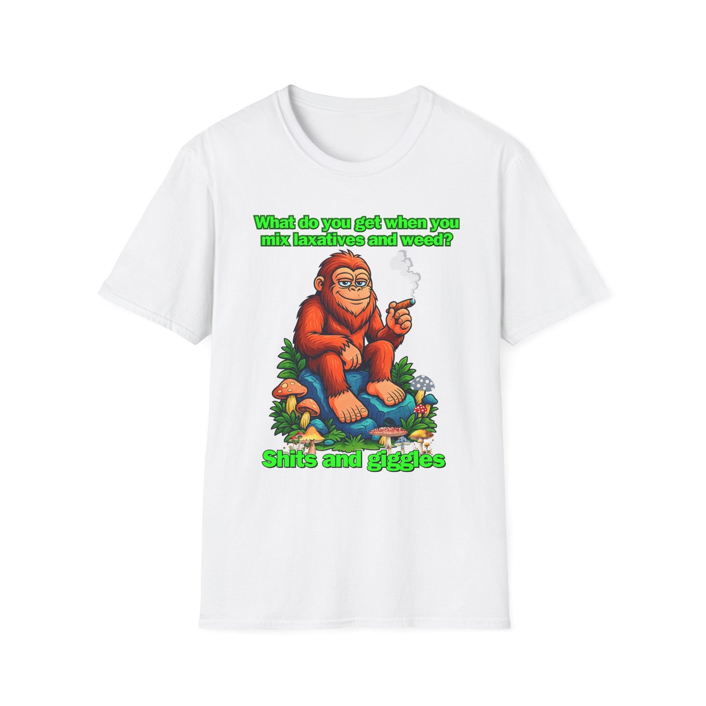 Shits and Giggles Bigfoot T-Shirt – Funny Sasquatch Stoner Graphic Tee