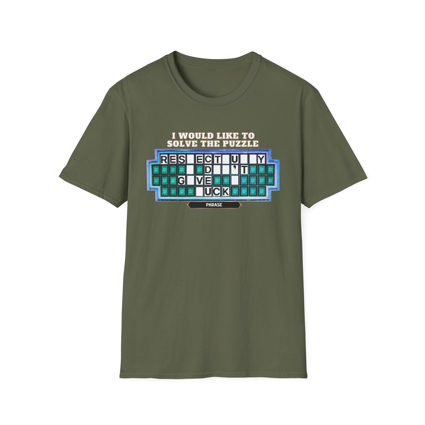 Shirt Puzzle Board — "Respectfully, I Don't Give a F*ck" Retro Game Show Tee