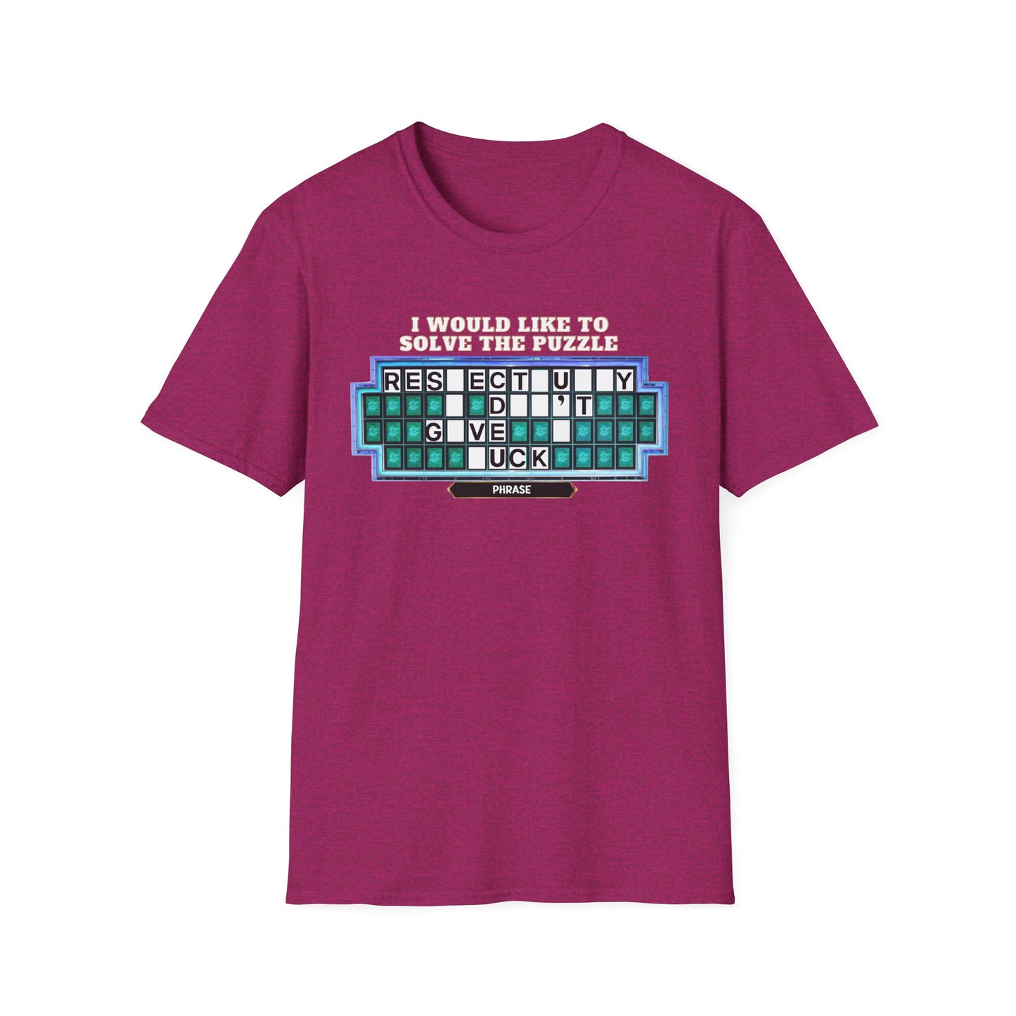 Shirt Puzzle Board — "Respectfully, I Don't Give a F*ck" Retro Game Show Tee