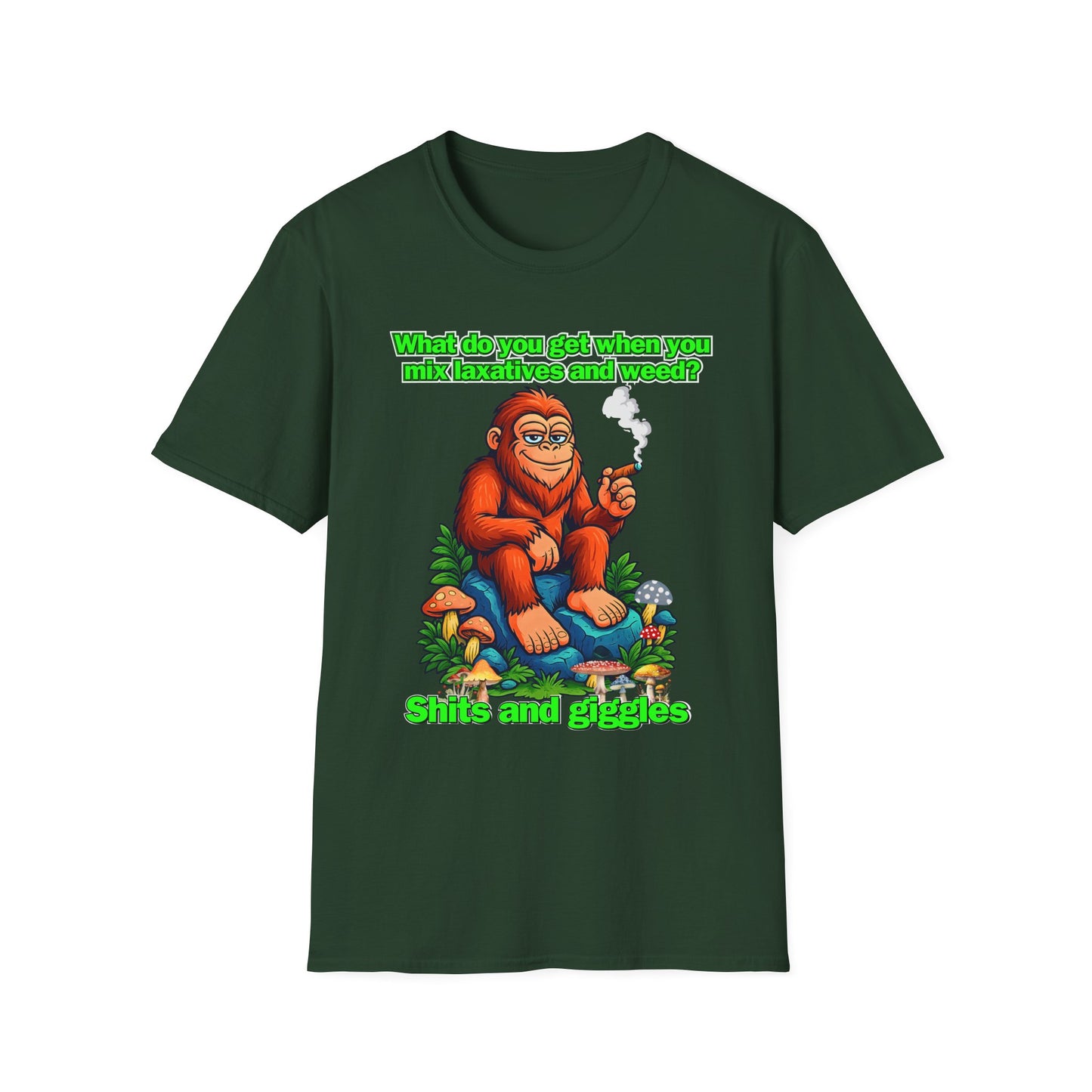 Shits and Giggles Bigfoot T-Shirt – Funny Sasquatch Stoner Graphic Tee