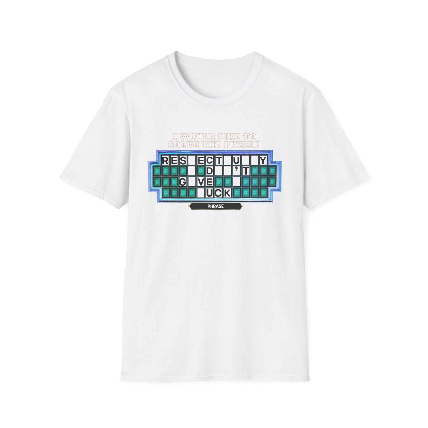 Shirt Puzzle Board — "Respectfully, I Don't Give a F*ck" Retro Game Show Tee