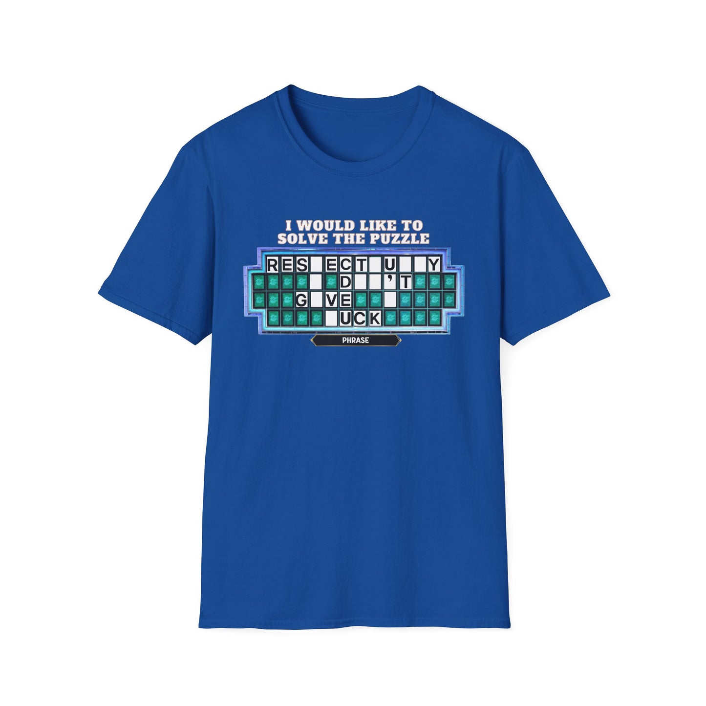 Shirt Puzzle Board — "Respectfully, I Don't Give a F*ck" Retro Game Show Tee