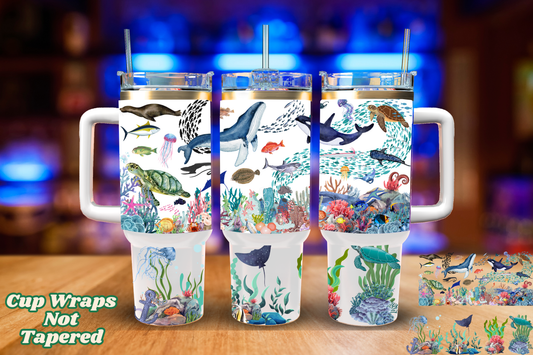 UV DTF 40 oz Sea Animals