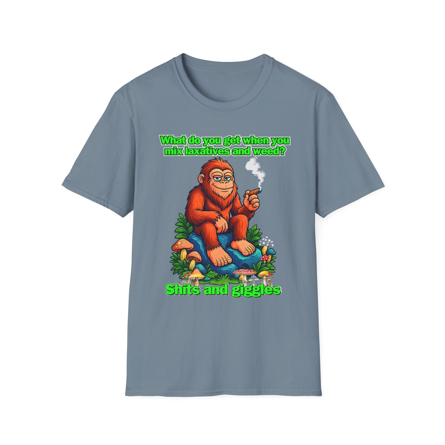 Shits and Giggles Bigfoot T-Shirt – Funny Sasquatch Stoner Graphic Tee