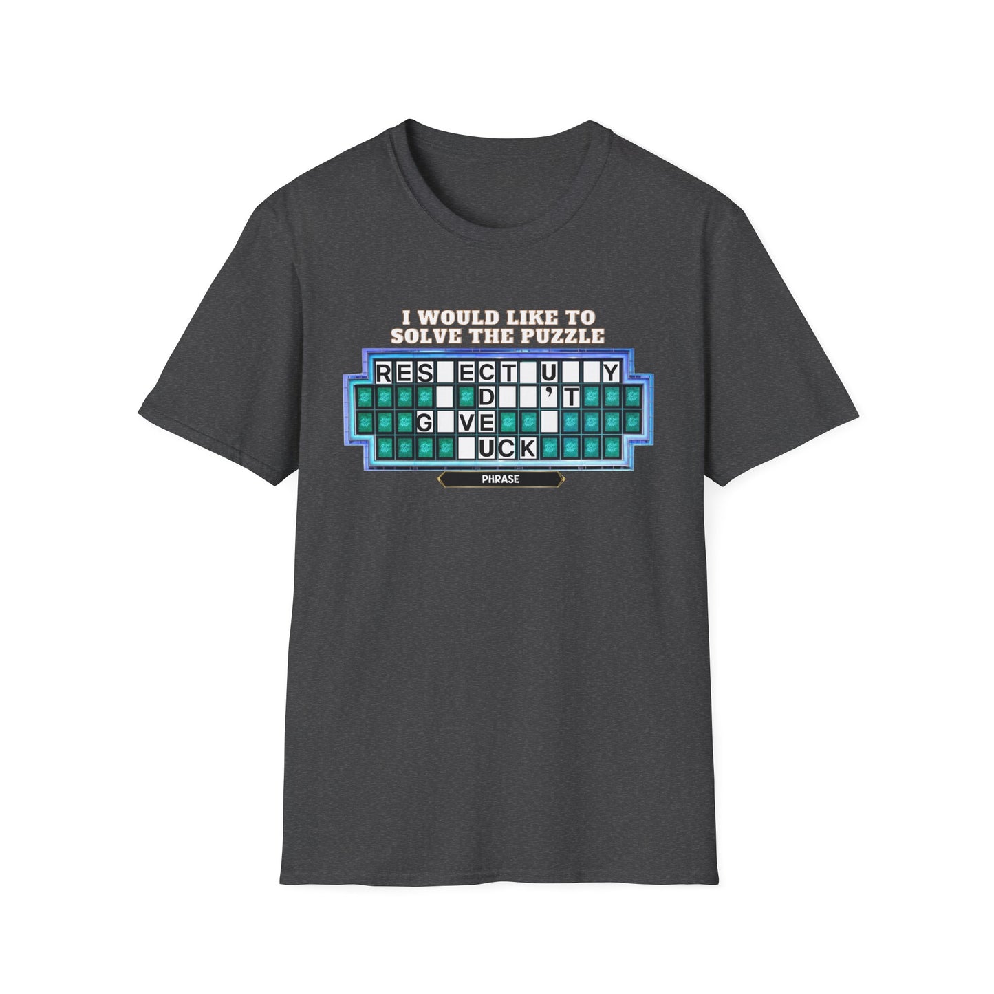 Shirt Puzzle Board — "Respectfully, I Don't Give a F*ck" Retro Game Show Tee