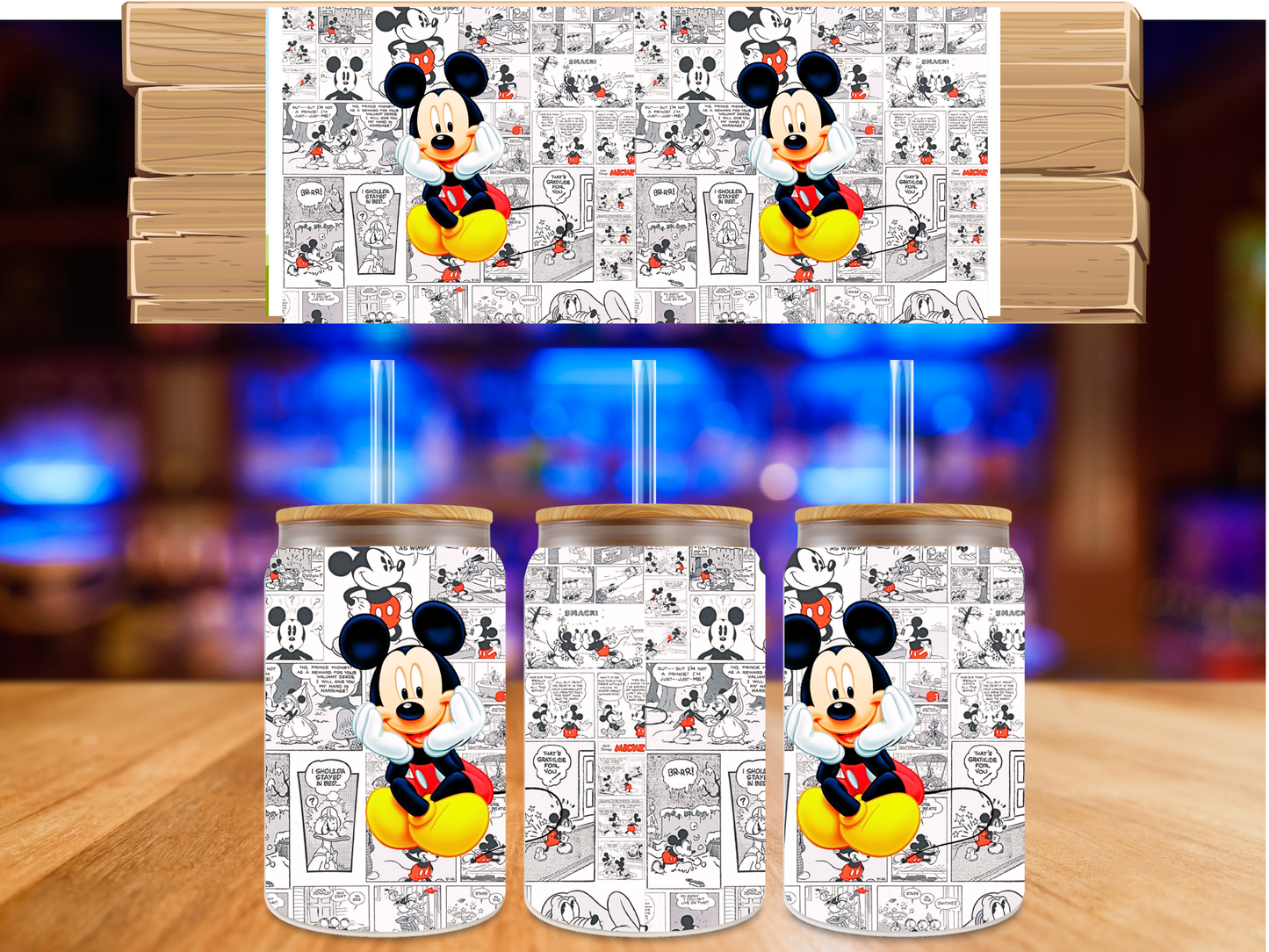 UV DTF B&W Micky