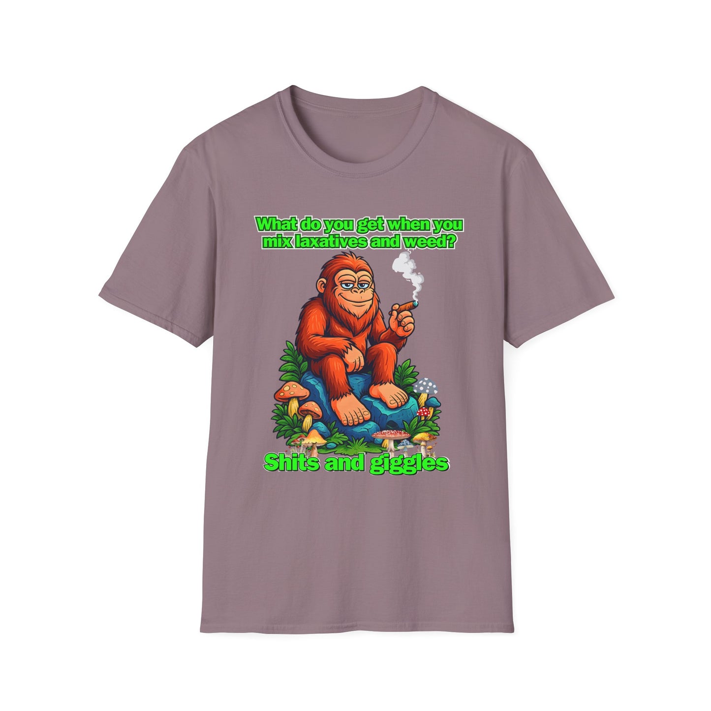 Shits and Giggles Bigfoot T-Shirt – Funny Sasquatch Stoner Graphic Tee