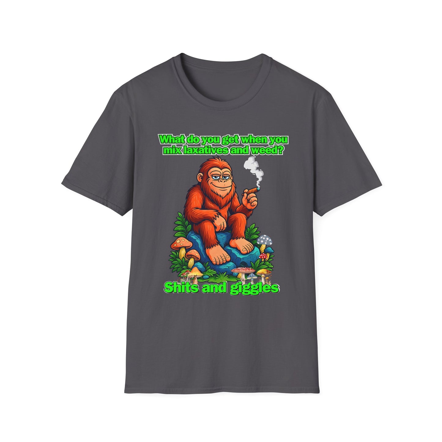 Shits and Giggles Bigfoot T-Shirt – Funny Sasquatch Stoner Graphic Tee