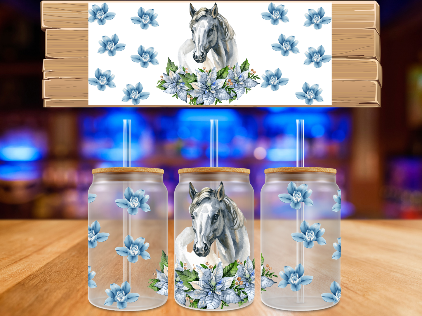 UV DTF Adorable Flower Horse