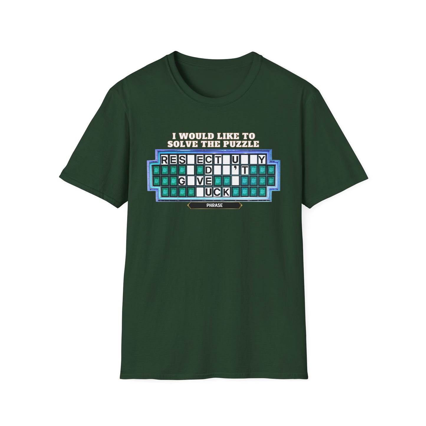 Shirt Puzzle Board — "Respectfully, I Don't Give a F*ck" Retro Game Show Tee