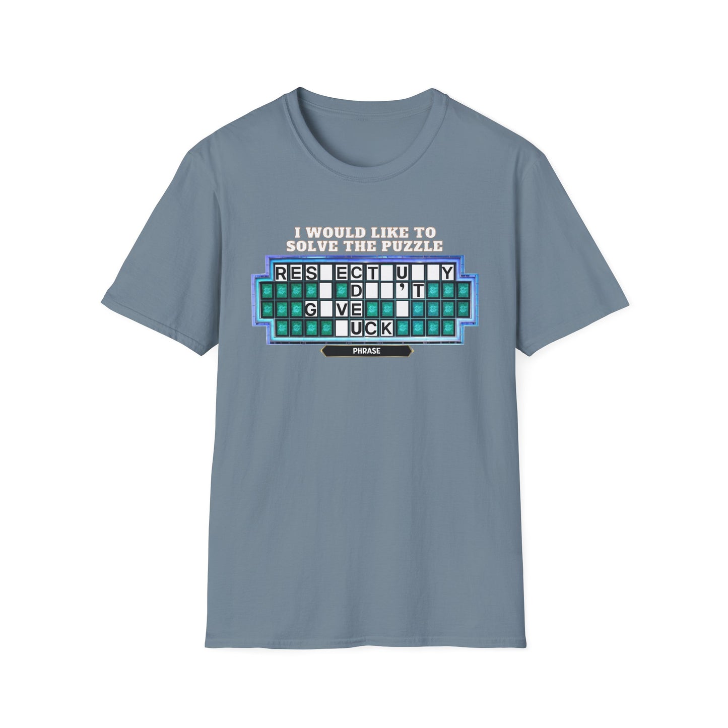 Shirt Puzzle Board — "Respectfully, I Don't Give a F*ck" Retro Game Show Tee