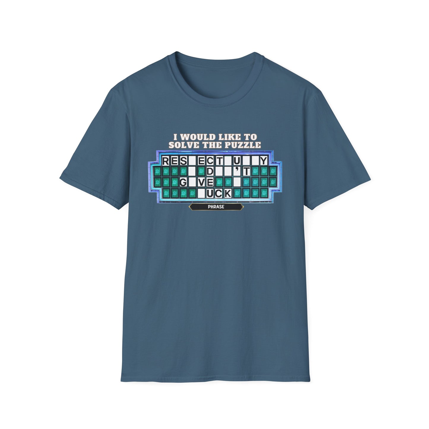 Shirt Puzzle Board — "Respectfully, I Don't Give a F*ck" Retro Game Show Tee