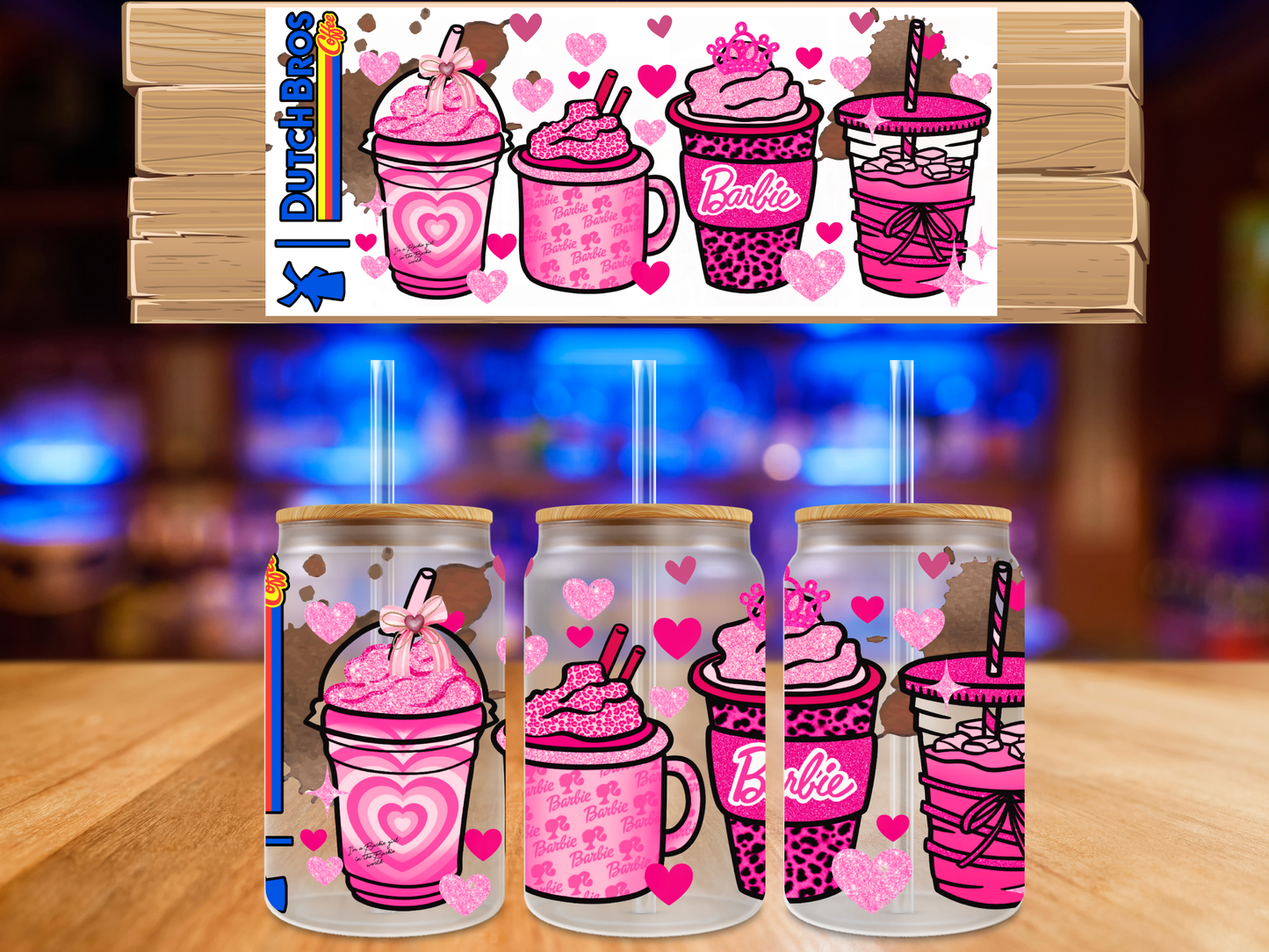 UV DTF Barbie Coffee