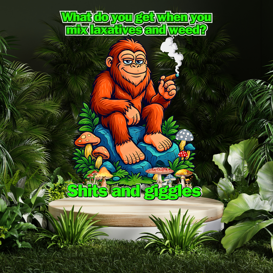 Shits and Giggles Bigfoot T-Shirt – Funny Sasquatch Stoner Graphic Tee