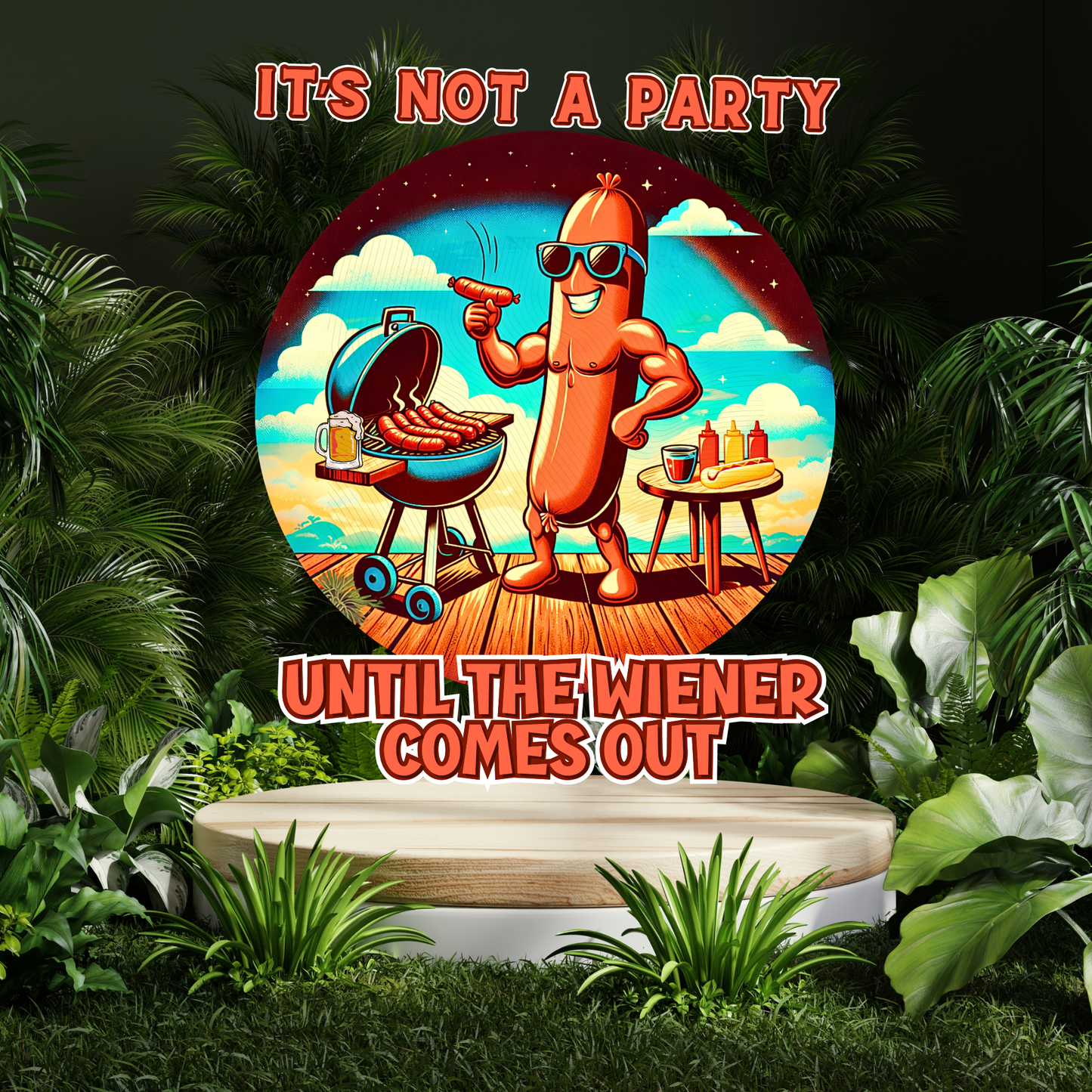 It's Not a Party Until the Wiener Comes Out T-Shirt — Funny Hot Dog BBQ Graphic Tee