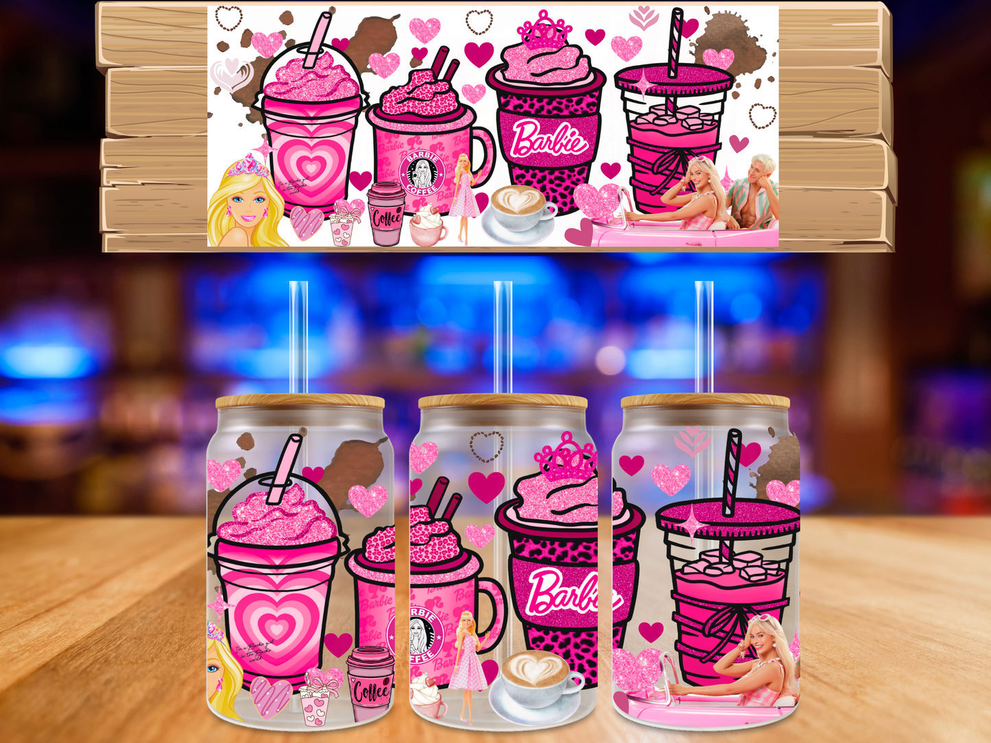 UV DTF Barbie Coffee 4