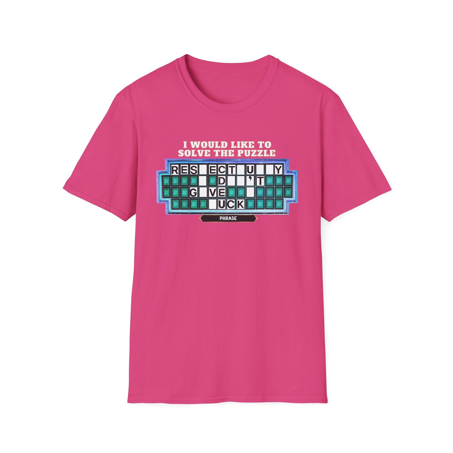 Shirt Puzzle Board — "Respectfully, I Don't Give a F*ck" Retro Game Show Tee