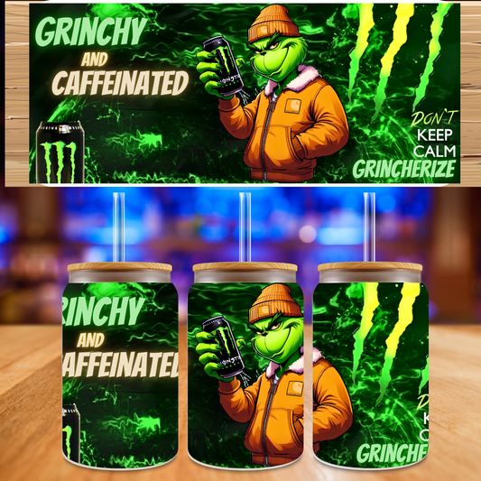 UV DTF Grinchy and Caffeinated
