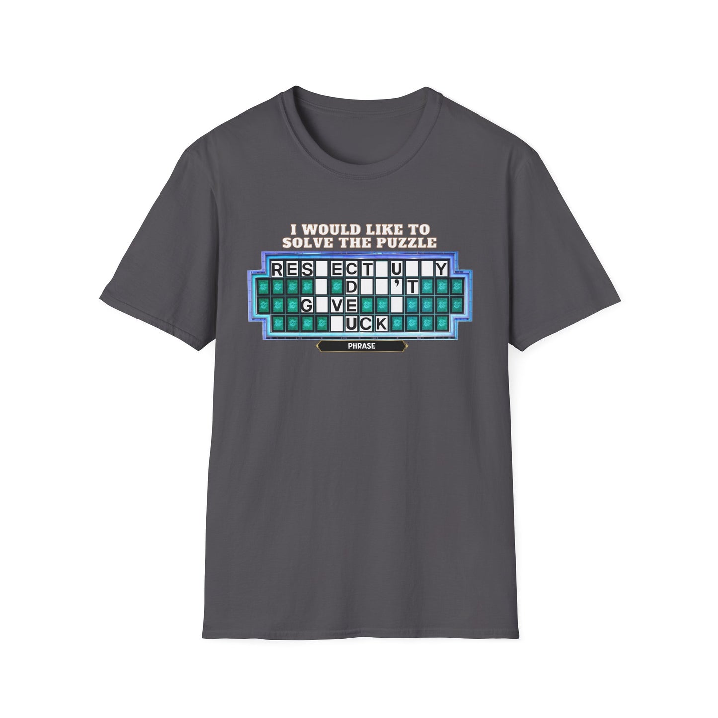 Shirt Puzzle Board — "Respectfully, I Don't Give a F*ck" Retro Game Show Tee