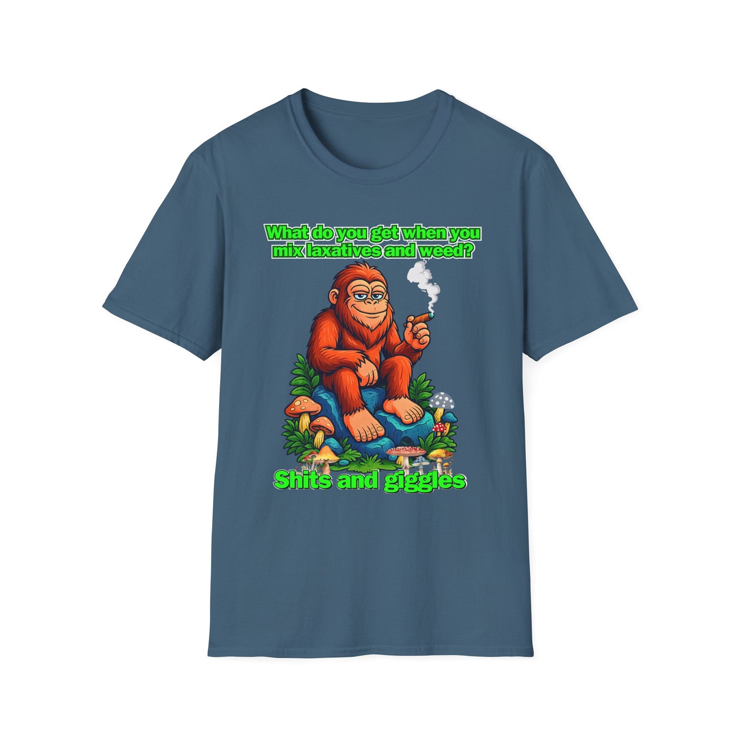 Shits and Giggles Bigfoot T-Shirt – Funny Sasquatch Stoner Graphic Tee
