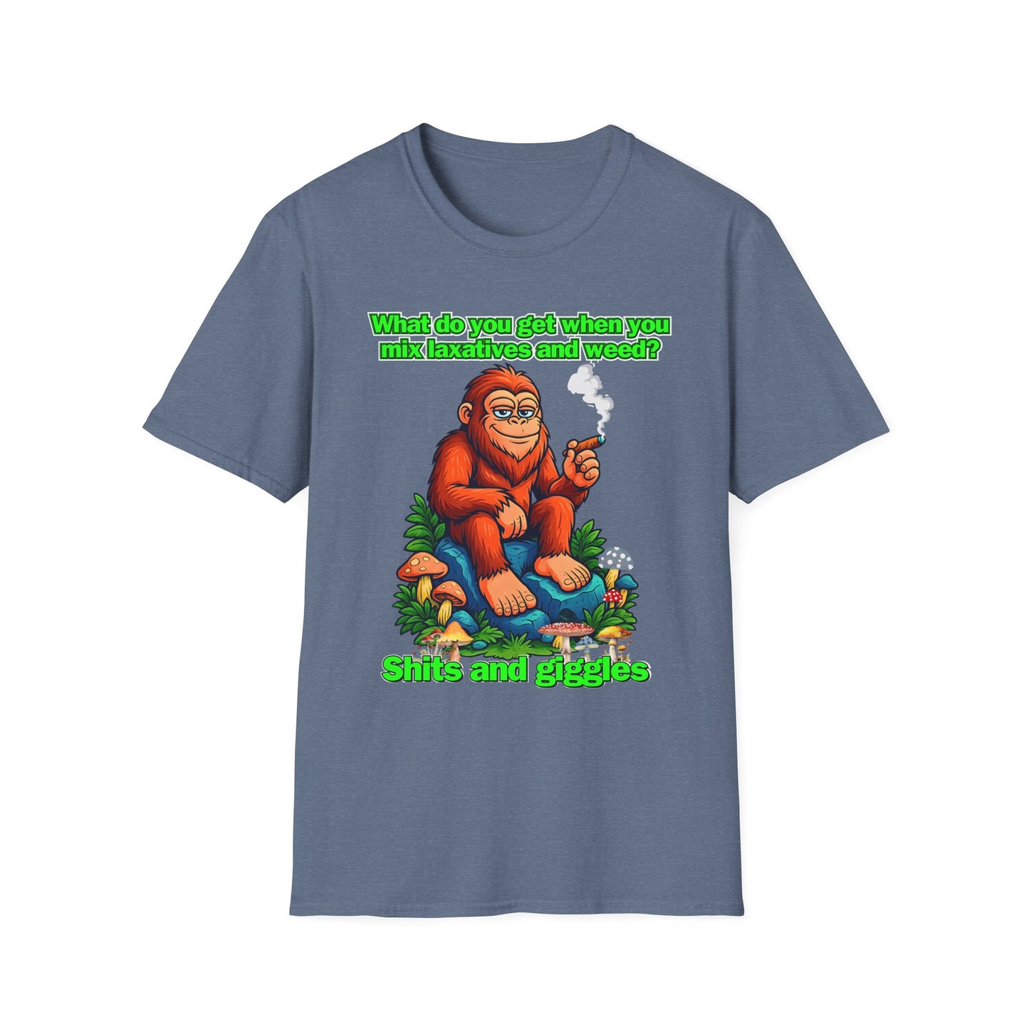 Shits and Giggles Bigfoot T-Shirt – Funny Sasquatch Stoner Graphic Tee