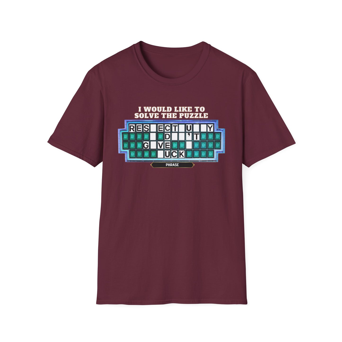 Shirt Puzzle Board — "Respectfully, I Don't Give a F*ck" Retro Game Show Tee