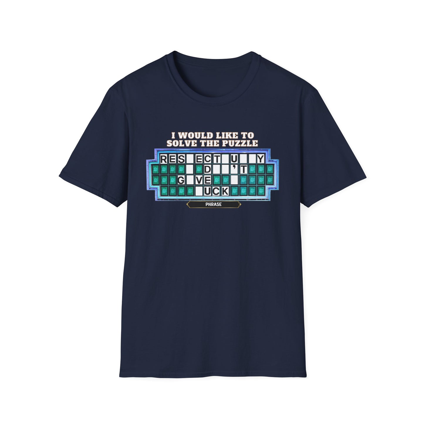 Shirt Puzzle Board — "Respectfully, I Don't Give a F*ck" Retro Game Show Tee